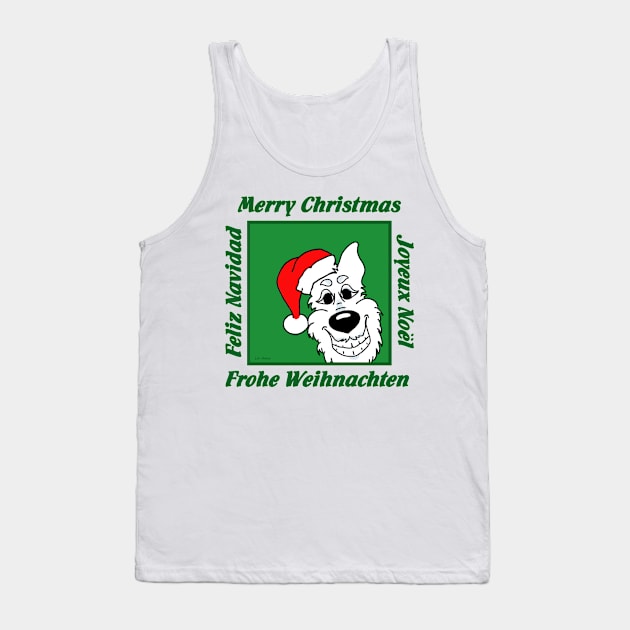 White German Shepherd Christmas Tank Top by LivHana